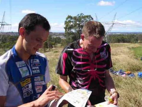 Mark and Andrew comparing notes about routes